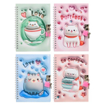 Блокнот детский Basir на замке, формат А6, серия "Котики", мягкая обложка, 48 листов, размер 18*13 см