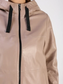 Кожаная куртка демисезонная с капюшоном