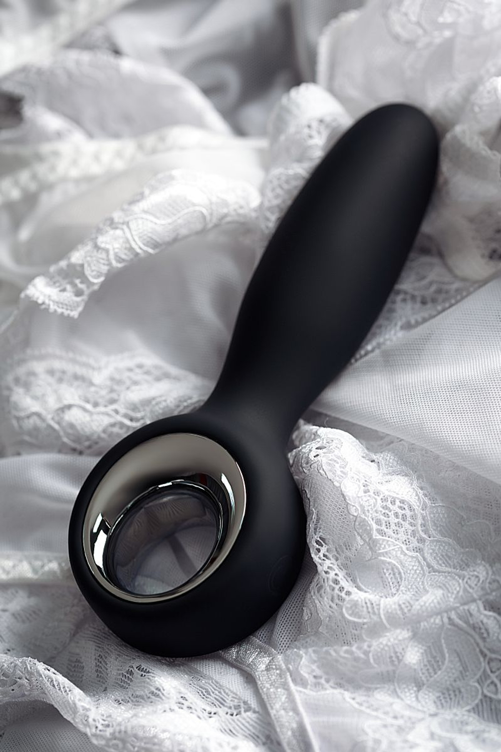 Черный анальный стимулятор Sagitta - 15 см. (Цвет: черный с серебристым)