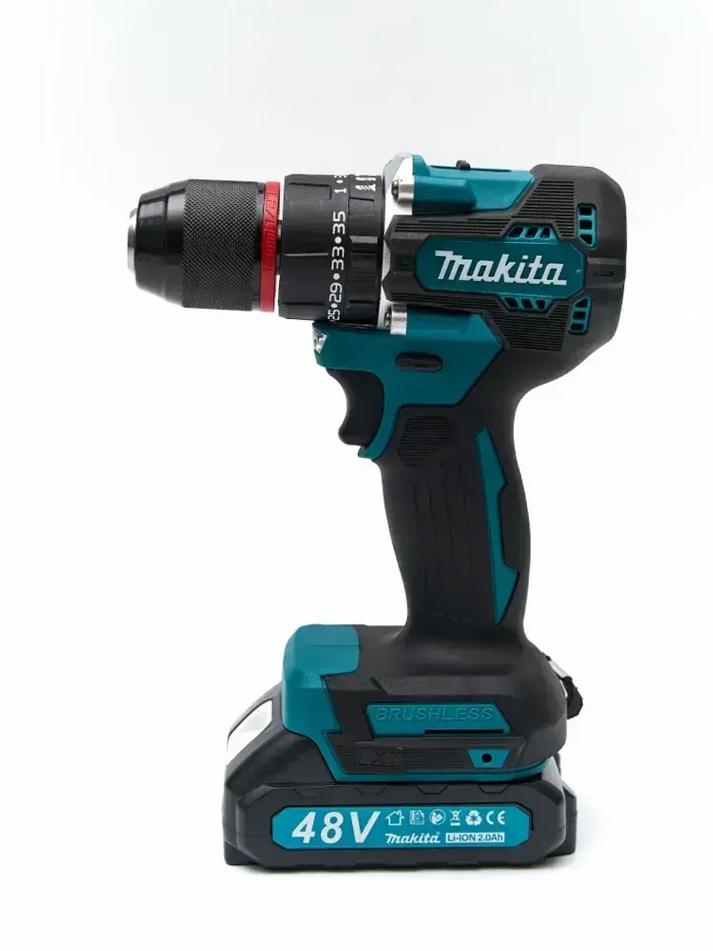 Шуруповерт аккумуляторный бесщеточный 48 Вт, дрель шуруповерт аккумуляторная 48 Вт с 2 АКБ в кейсе