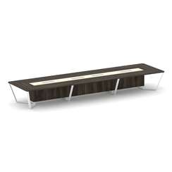 Steel Meet Стол переговорный прямоугольный KM-PR.B.SP-18 Дуб Мали/Ваниль Глянец/Металл Белый 6000*16