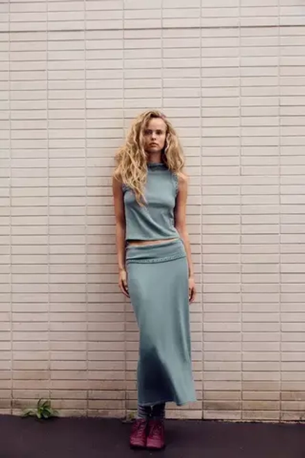 ZARA ТОП С ГОРЛОВИНОЙ ХАЛТЕР И ЛЮВЕРСАМИ, БИРЮЗОВЫЙ