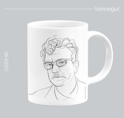 Кружка с принтом минимализм "Воннегут"