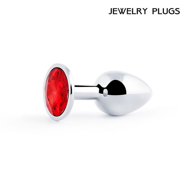 Silver plug small (втулка анальная) цвет кристалла красный, l 72 мм, d 28 мм, вес 50г, арт. ss-16