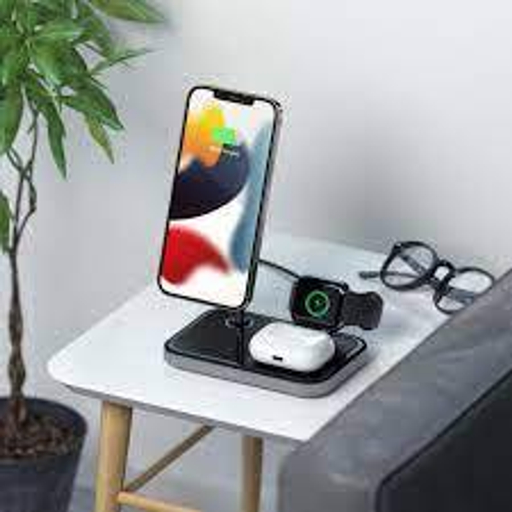Беспроводное зарядное устройство Satechi Magnetic 3 in 1 серый космос