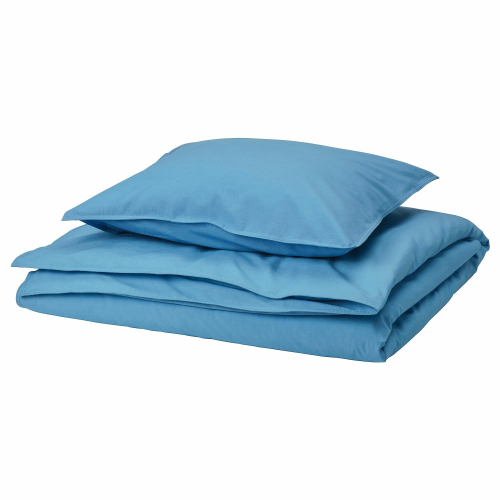 Комплект постельного белья IKEA ANGSLILJA (ЭНГСЛИЛЯ), Односпальный, Синий, 150x200, 50x80 см