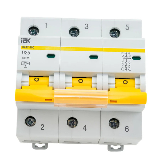 Автоматический выключатель ВА47-100 3Р 25А 10кА х-ка D ИЭК
