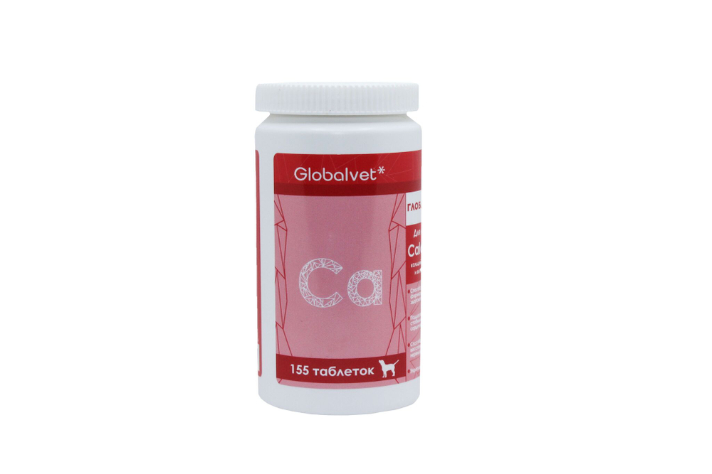 Витамины Глобалвит Calcium Globalvet кальций, фосфор и витамин D для собак, 155 таб.