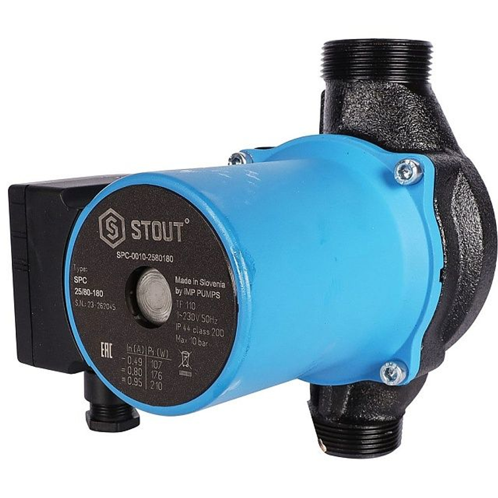 Циркуляционный насос STOUT 25-80-180 с гайками (SPC-0010-2580180)