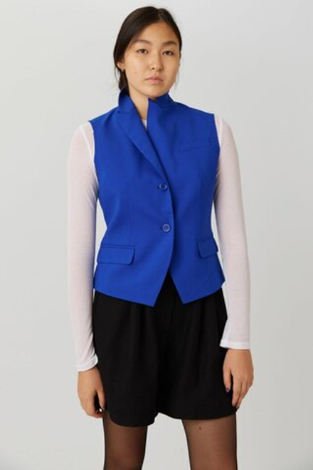 Ярко-синий винтажный жилет