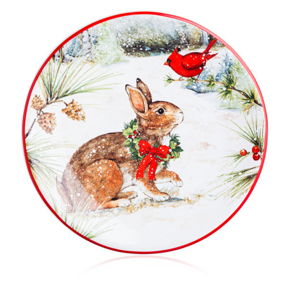 Тарелка пирожковая 15см Certified Int. Зимний лес Заяц