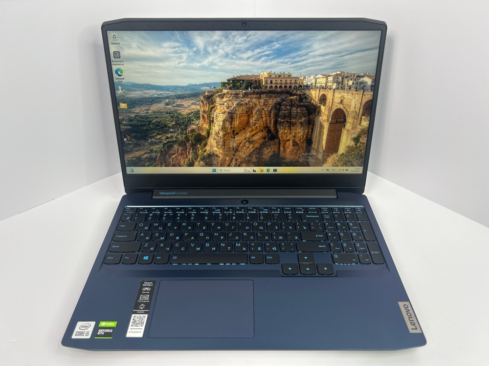Ноутбук Lenovo IdeaPad Gaming 3 15IMH05 (81Y40096RK) 15.6"/Intel Core i7 10750H/RAM 8GB/SSD 512GB/NVIDIA GeForce GTX 1650 4G/1920*1080/IPS/Windows 11/Подсветка кл-ры: LED/Синий. Состояние: B1
