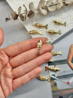 Подвеска "Рыба" 27*9 мм, позолота 14к