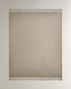Zara Home плед из полиэстера, экрю, 140x190 см · 6301/004