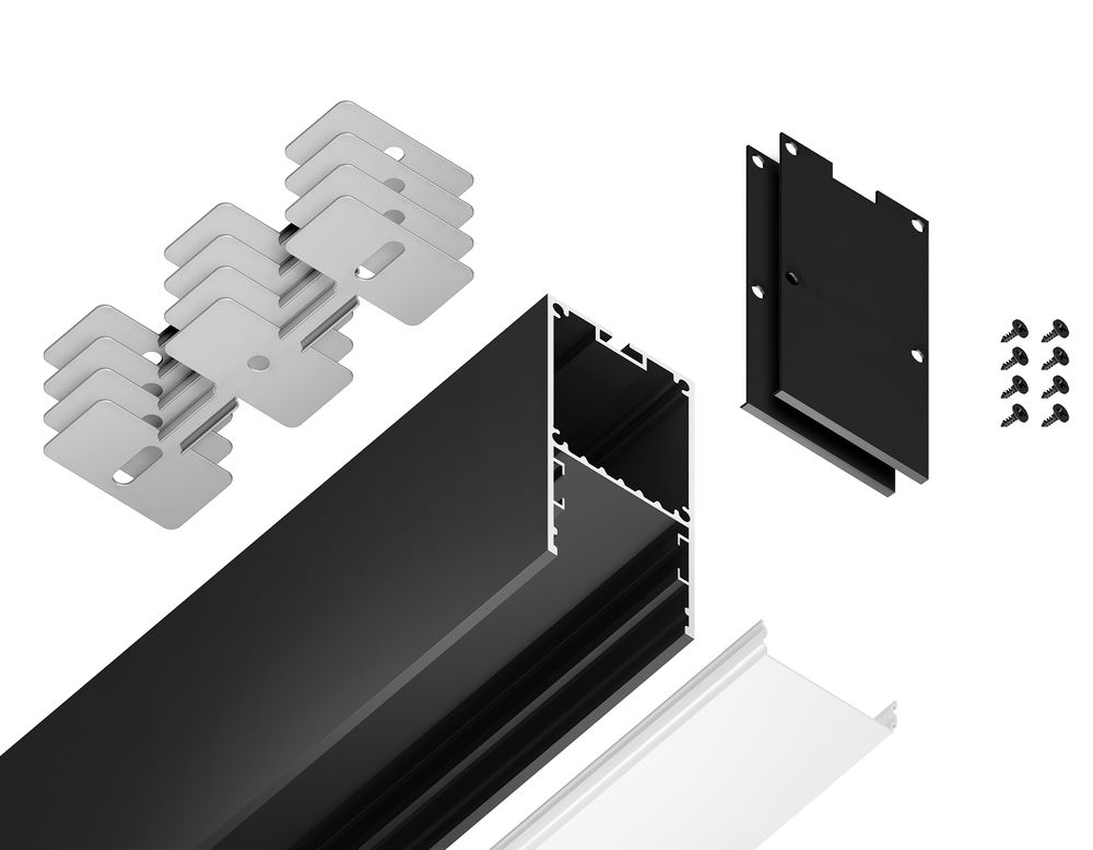 Ambrella Алюминиевый профиль накладной/подвесной "Profile System" 35*67 для светодиодной ленты до 32,8мм Profile System GP3000BK