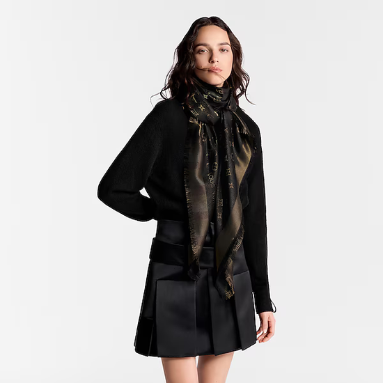 Шаль Louis Vuitton So Shine Monogram Marron