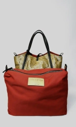 Сумка из натурального питона бежево-песочного цвета