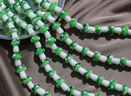 Бусина "Гриб" 14мм, стекло