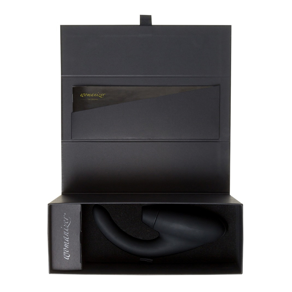 Черный вибратор 19,2см с вакуумным клиторальным стимулятором Womanizer InsideOut Dual G-Spot & Clitoral Stimulator Black WZ07AC0100