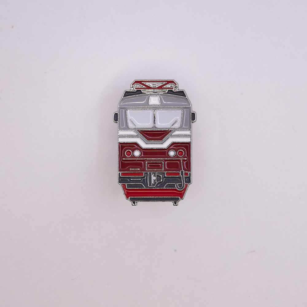 Значок электровоз ЧС7 серо-красный