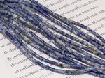Нить бусин из содалита, трубочки 4х13,5мм