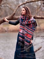 Длинная шерстяная юбка (темно-синий)