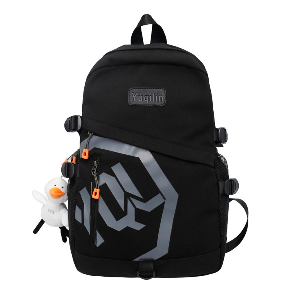 GEERDUN Nylon Backpack Unisex Black/Gray/White/Blue