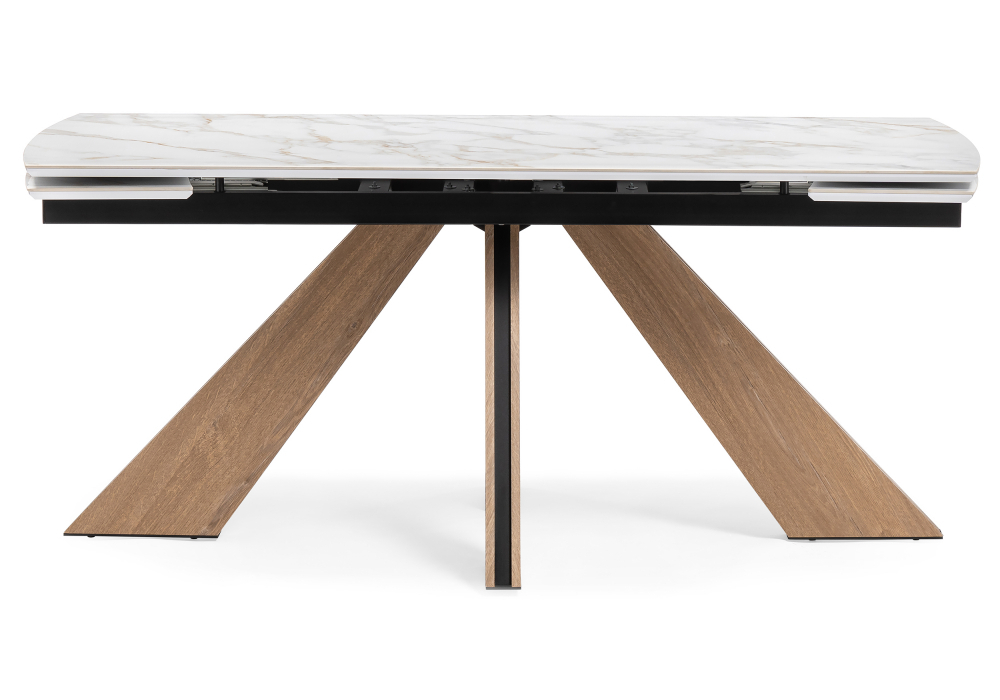 Керамический стол Woodville Шаннон 180(240)х90х79 carla larkinm, дуб монтана, ножки натуральные