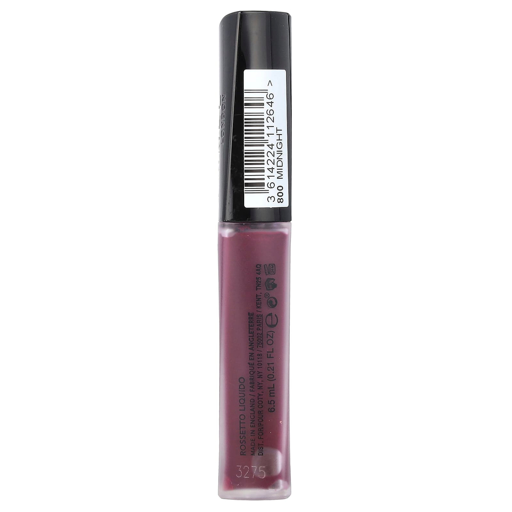 Rimmel London, Stay Matte, жидкая помада, 800 Midnight, 6,5 мл (0,21 жидк. унц.)