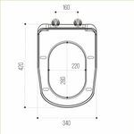 Сиденье для унитаза  WAVE STONE дюропласт, микролифт БЕЛЫЙ глянец