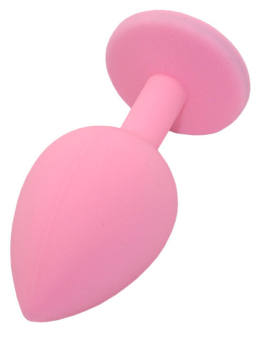 Средняя анальная пробка нежно-розовая с сиреневым кристаллом (Цвет: розовый с сиреневым)