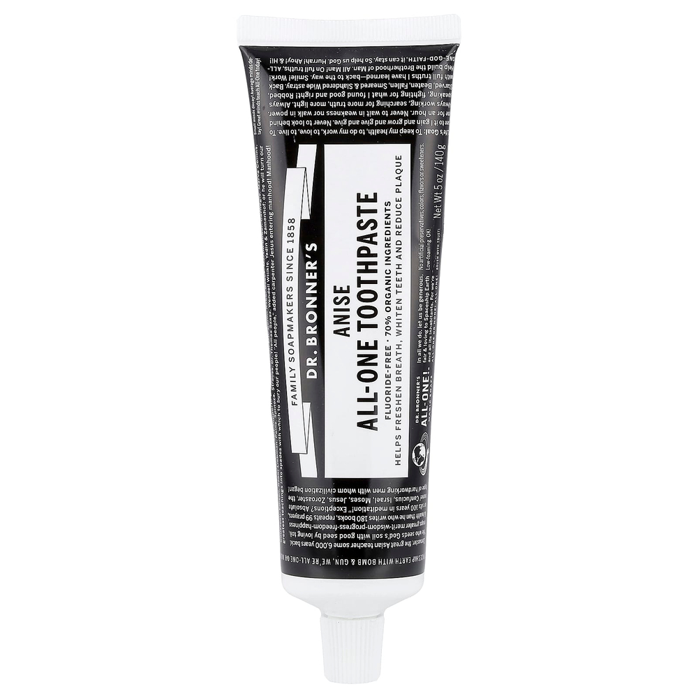 Dr. Bronner's, универсальная зубная паста без фторидов, анис, 140 г (5 унций)