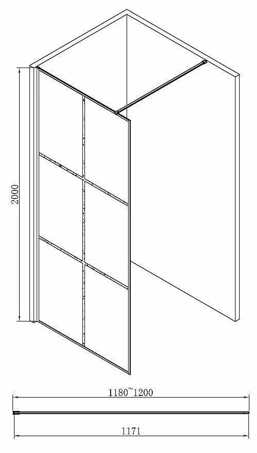 Душевая перегородка ABBER Immer Offen AG62120B 120