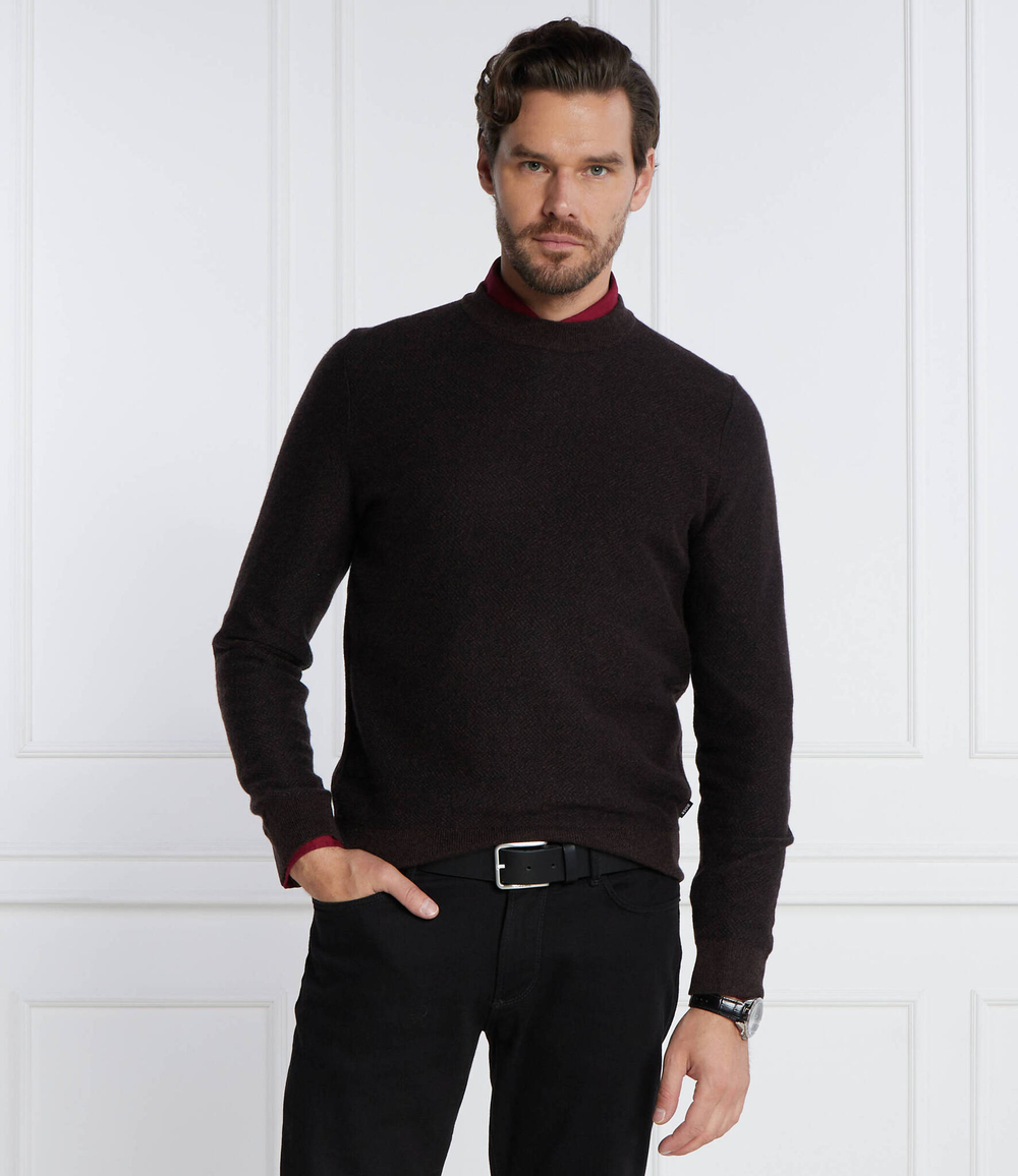 Хлопковый свитер marameo BOSS BLACK - коричневый(50500662)