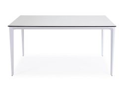 "Малага" обеденный стол из HPL 140х80см, цвет молочный, каркас белый