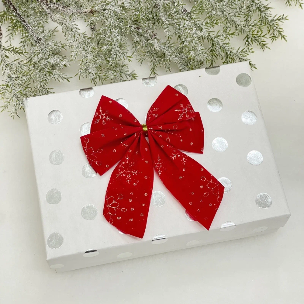 Бант на ёлку «Золотой узор» 12см (набор 2шт)