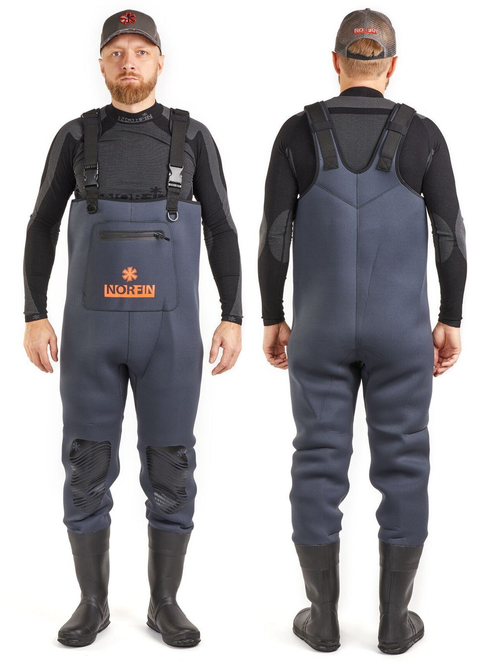 Полукомбинезон заброд. Norfin SHADOW NEOPRENE BOOTFOOT р.40-S с сапогами резина