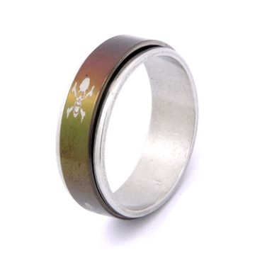 Кольцо стальное (73) "Череп" в ассорт