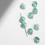 Бусина в форме гребешка, 11,5*12,5мм, бирюзовая, глазурированный фарфор