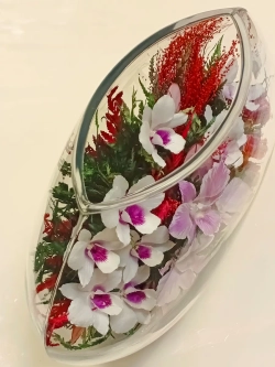 натуральные цветы в стекле, вакуум