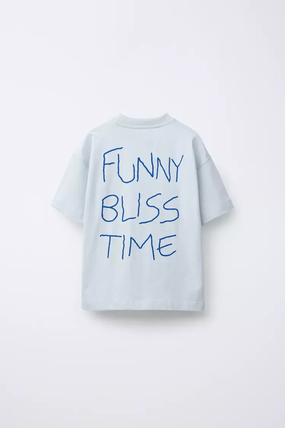 ZARA ФУТБОЛКА С НАДПИСЬЮ, НЕБЕСНО-ГОЛУБОЙ