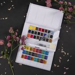 Акварель художественная кюветы НАБОР 24 цвета по 3,5 г, пластиковый кейс, BRAUBERG ART CLASSIC, 191770