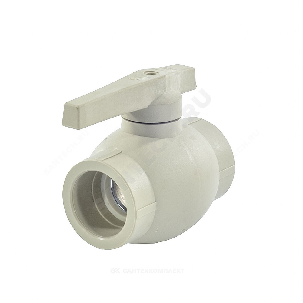 Кран шаровой PP-R серый Дн 32 внутренняя пайка VALFEX 10144032Г