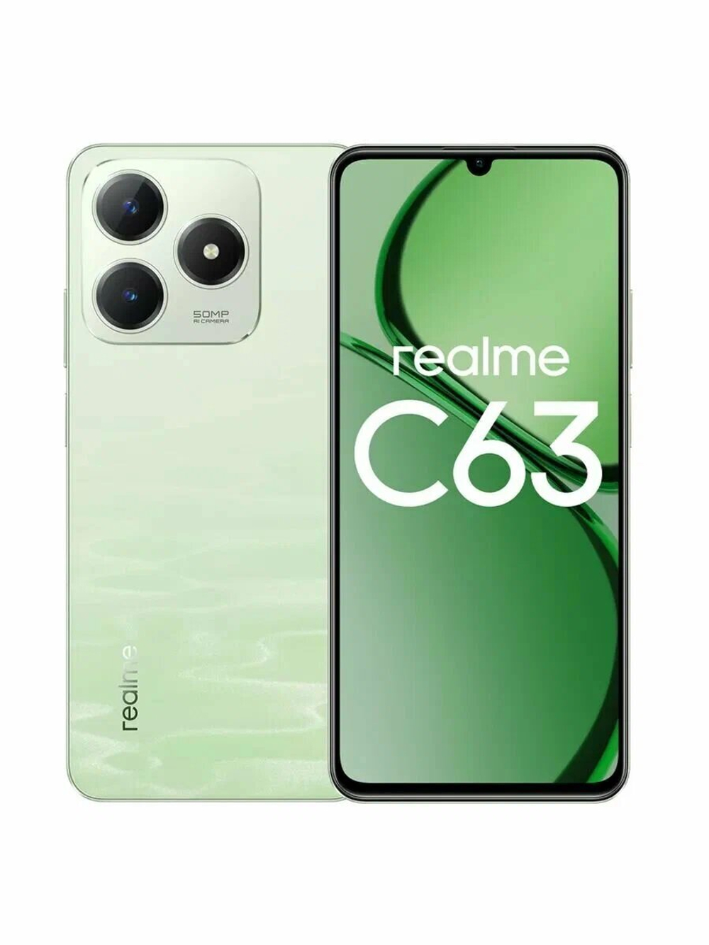 Смартфон Realme C63 6/128Gb  Ростест ЕАС, Android, Зеленый Нефрит