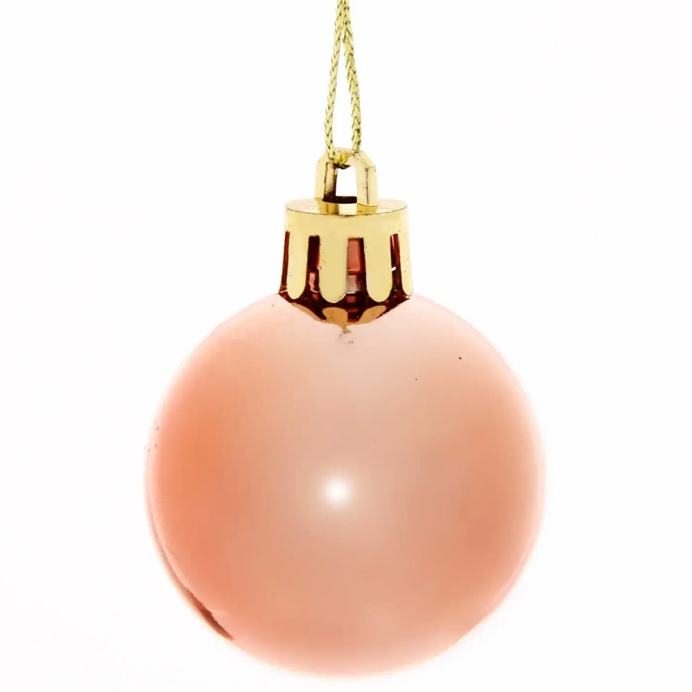 Новогодние шары 4 см (набор 6 шт) «Глянец», янтарь