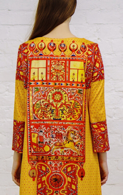 Платье "Расписная прялка", по мотивам росписи стариной русской прялки