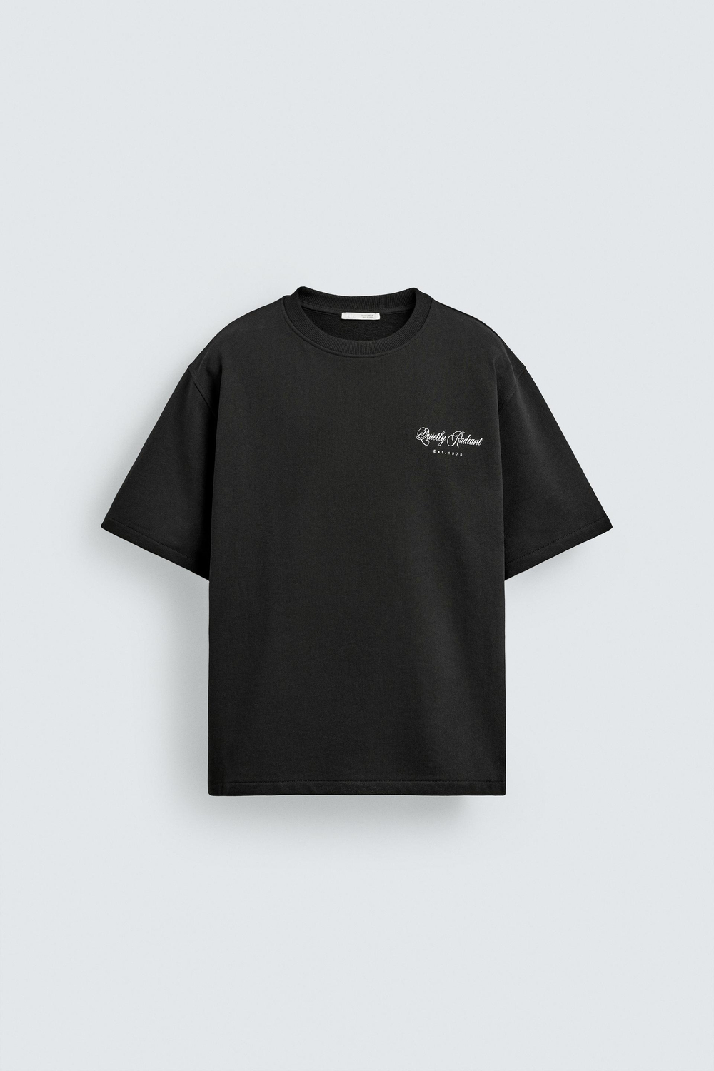 ZARA ФУТБОЛКА С НАДПИСЯМИ, ЧЕРНЫЙ