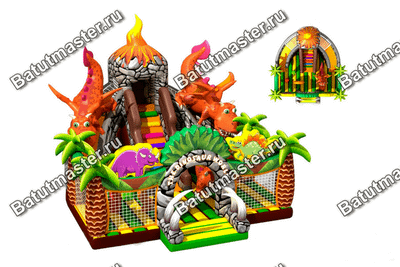 Надувной батут горка "Остров драконов"