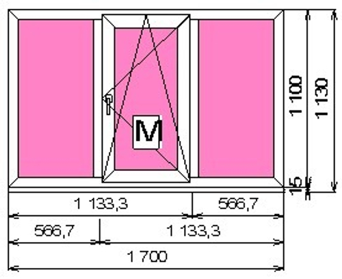 Пластиковое окно 1100 х 1700 ТермА Эко + Москитная сетка