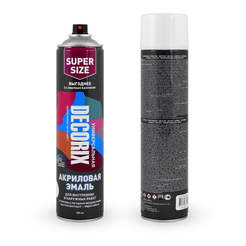 Эмаль аэрозольная DECORIX универсальная Белый глянцевывй А21(0,78л) 0118-21 DX